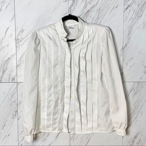 Vintage NICOLA Pleated Ruffle Satin Blouse SZ 8